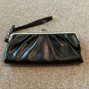 Black Faux Leather Clutch